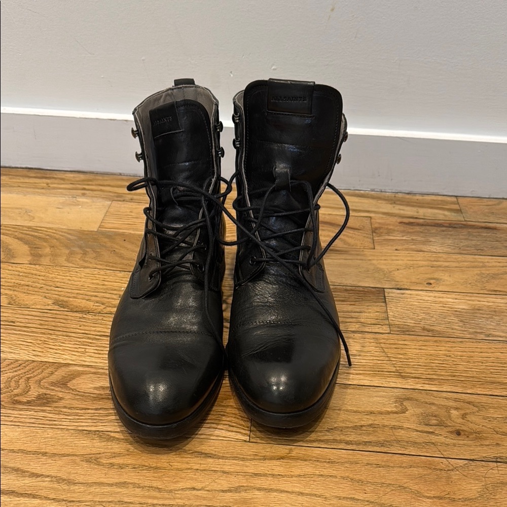 AllSaints Black Men's Leather Boots